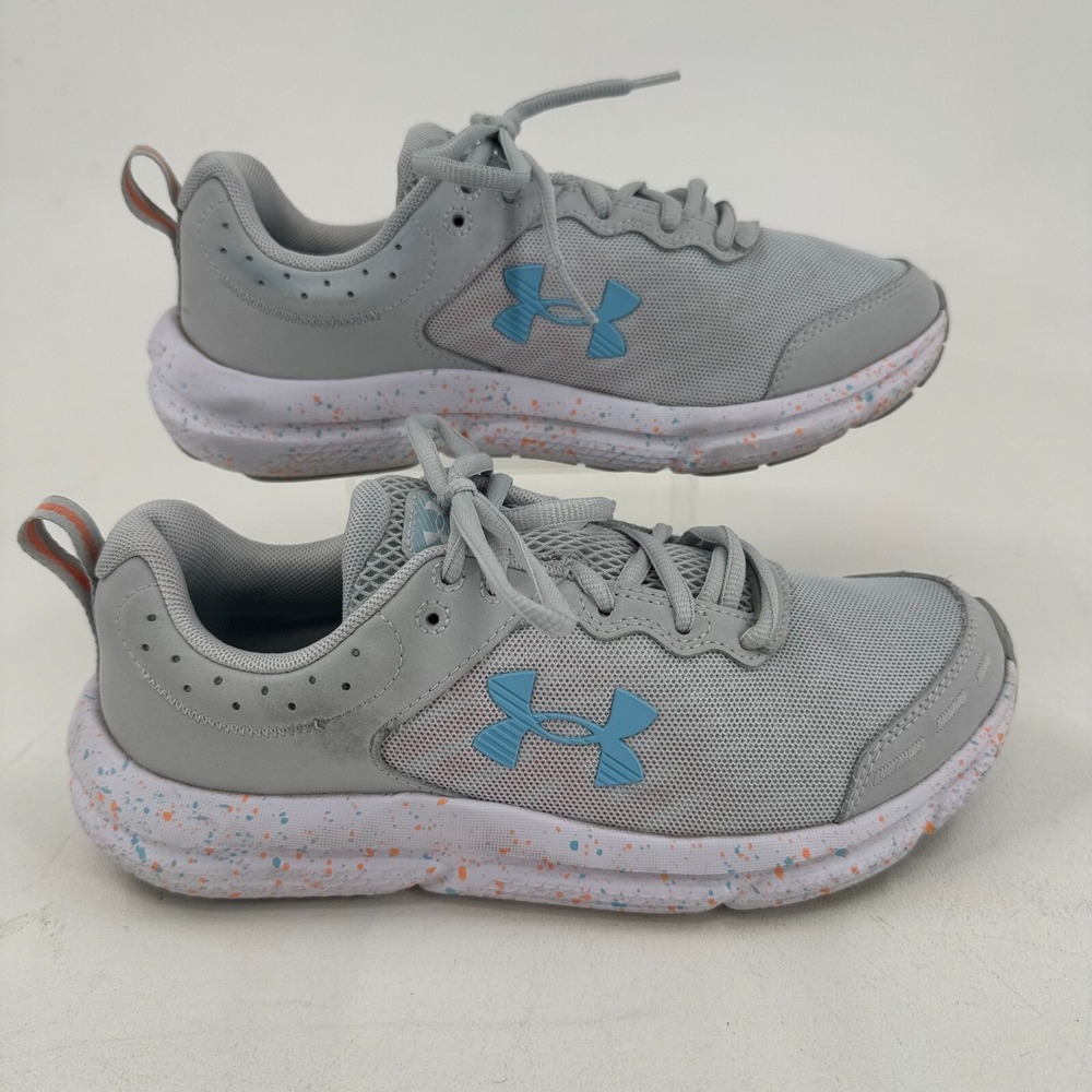 UA Under Armour Charged Assert 10 WOMENS Gray Lace Up Athletic Shoes Sneakers 8